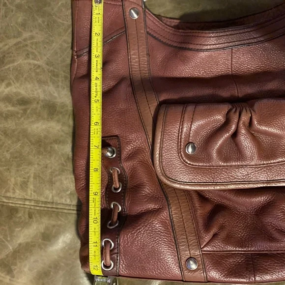 B Makowsky Large Brown Leather Purse Bag - Picture 6 of 10